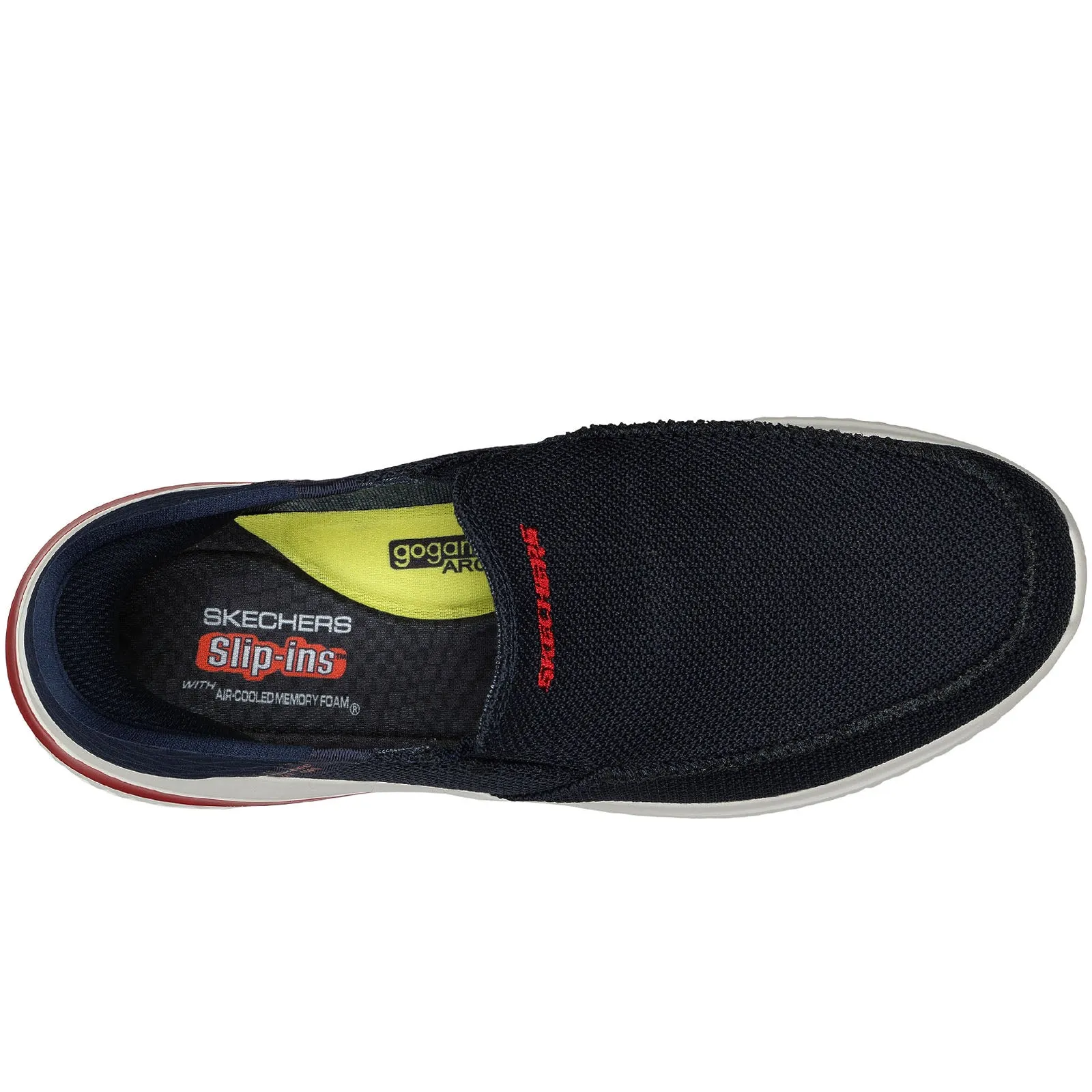 Skechers Mens Delson 3.0 Cabrino Slip-ins Memory Foam Trainers - Navy