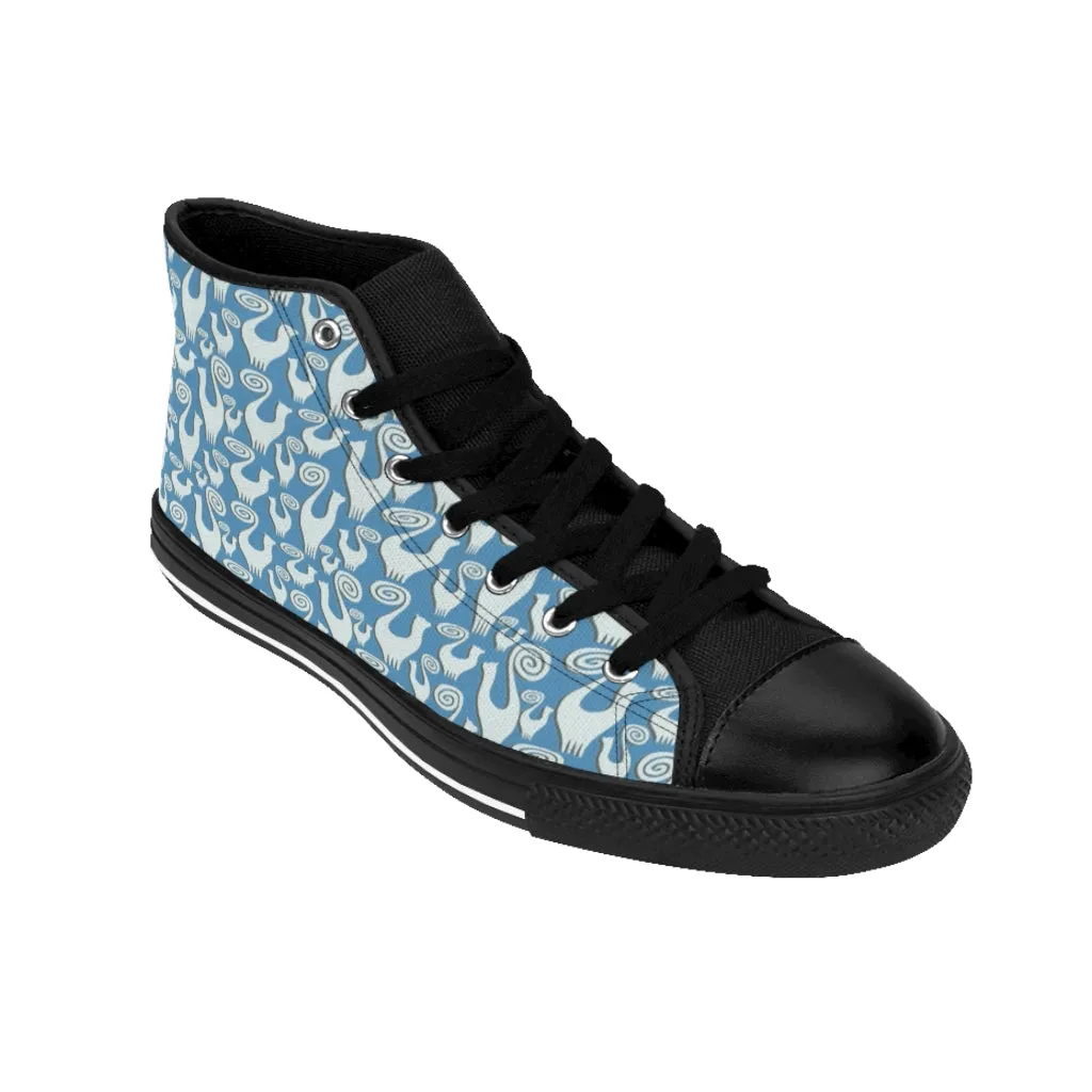 Slate Blue Women's High-top Sneakers