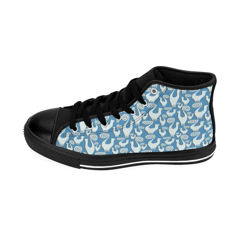 Slate Blue Women's High-top Sneakers