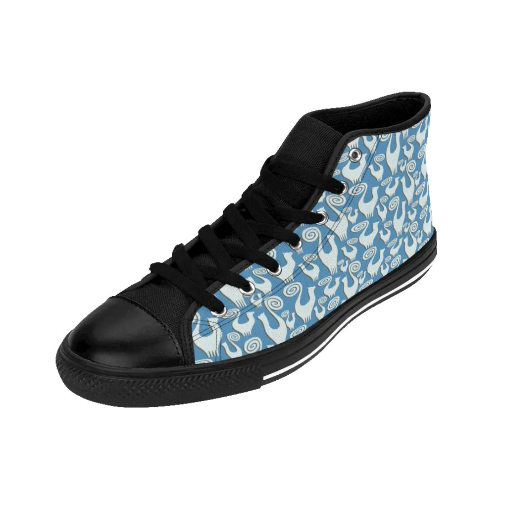 Slate Blue Women's High-top Sneakers