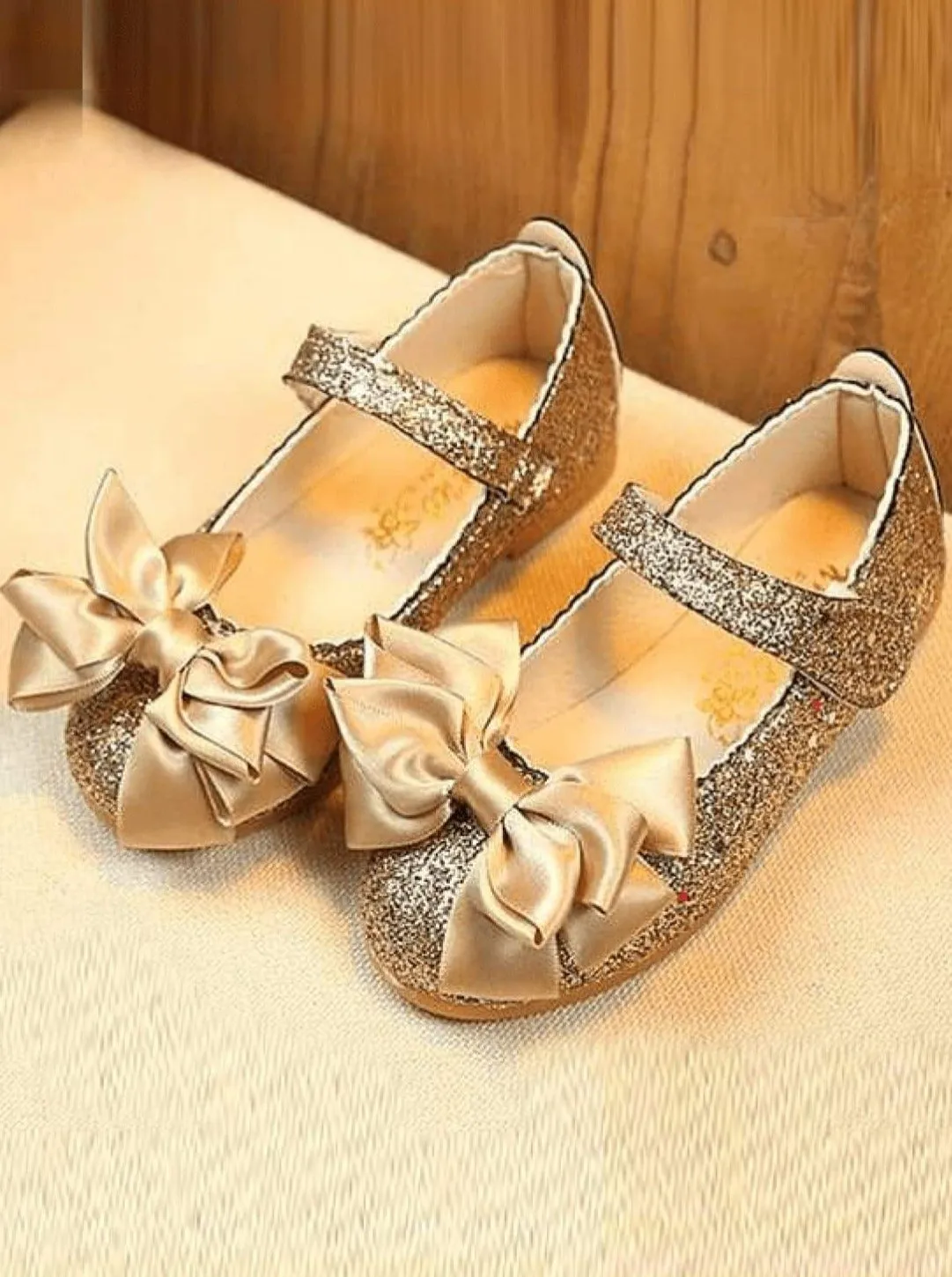 Step and Shine Glitter Bow Shoes By Liv and Mia