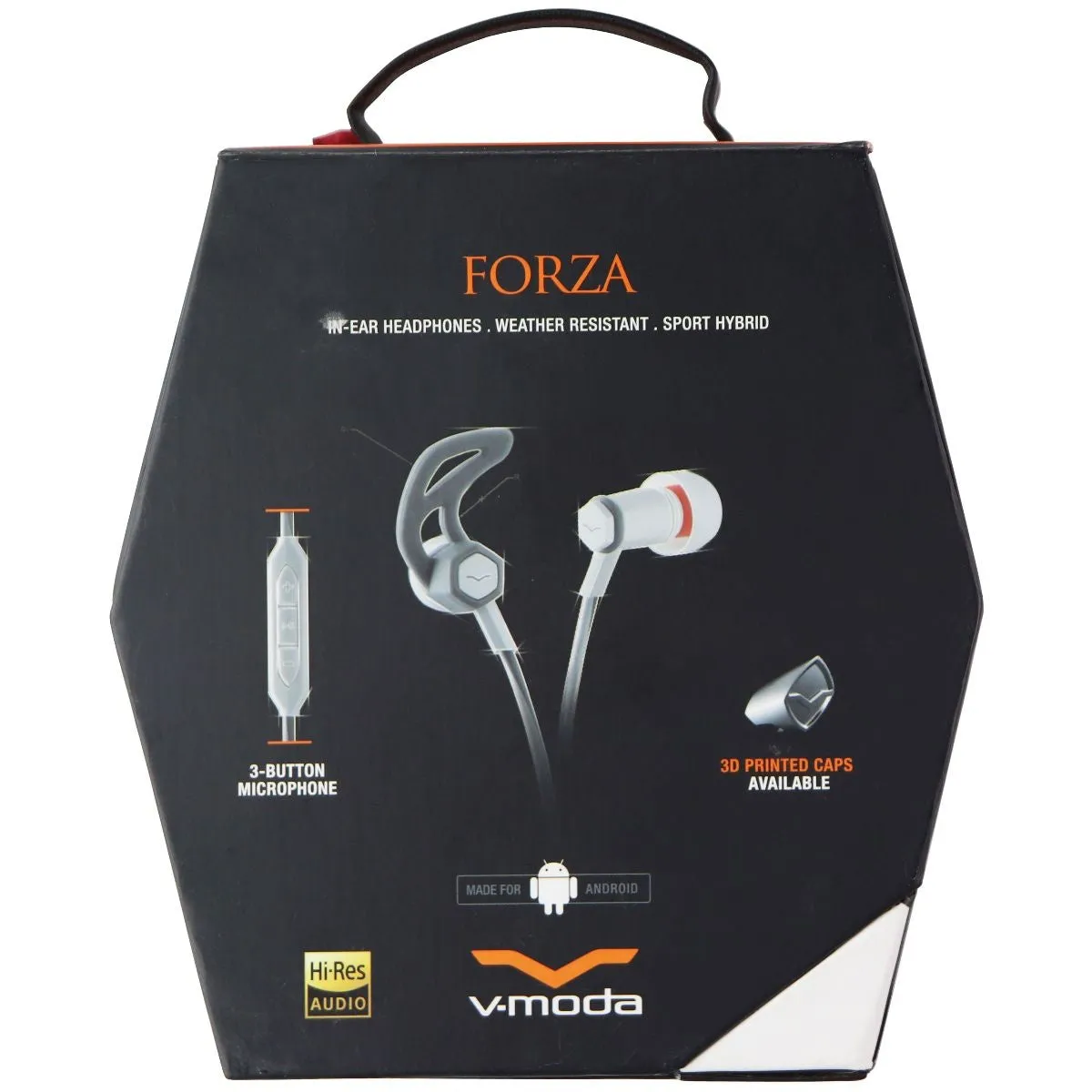 V-MODA Forza In-Ear Sport Headphones with 3-Button Remote & Microphone - White