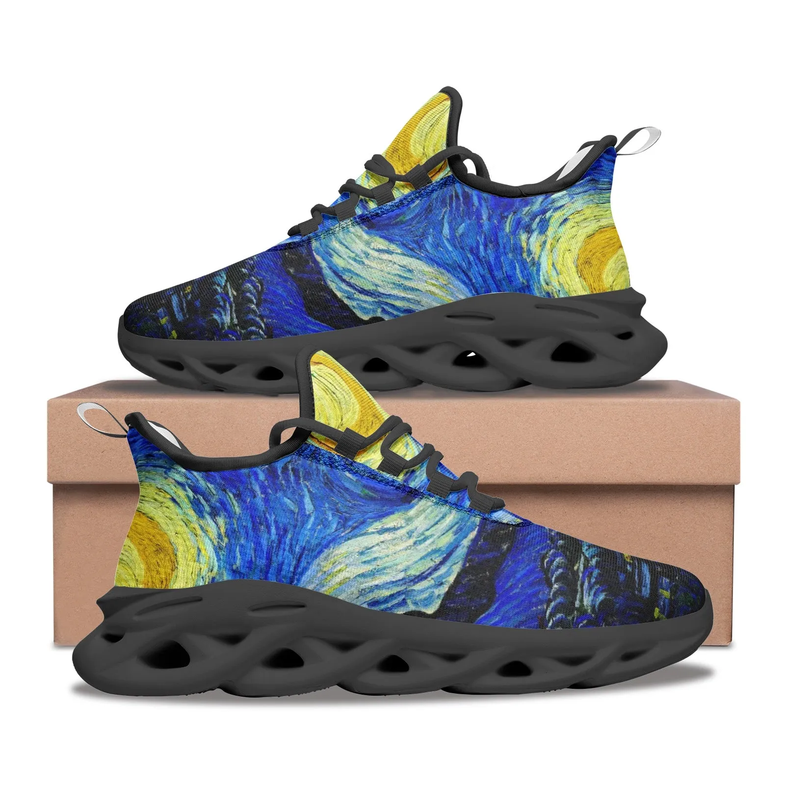 Van Gogh Starry NightUnisex Bounce Mesh Knit Sneakers