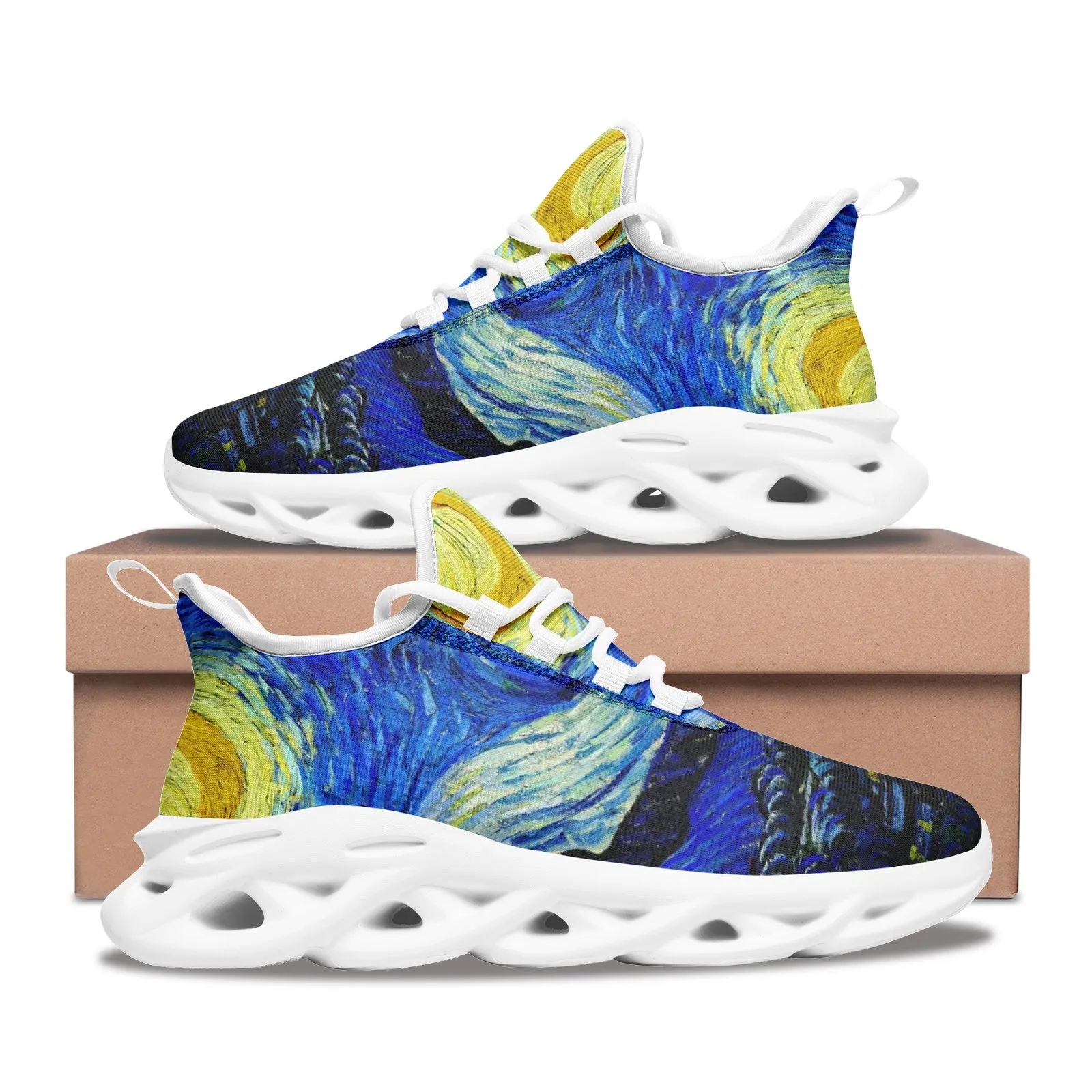 Van Gogh Starry NightUnisex Bounce Mesh Knit Sneakers