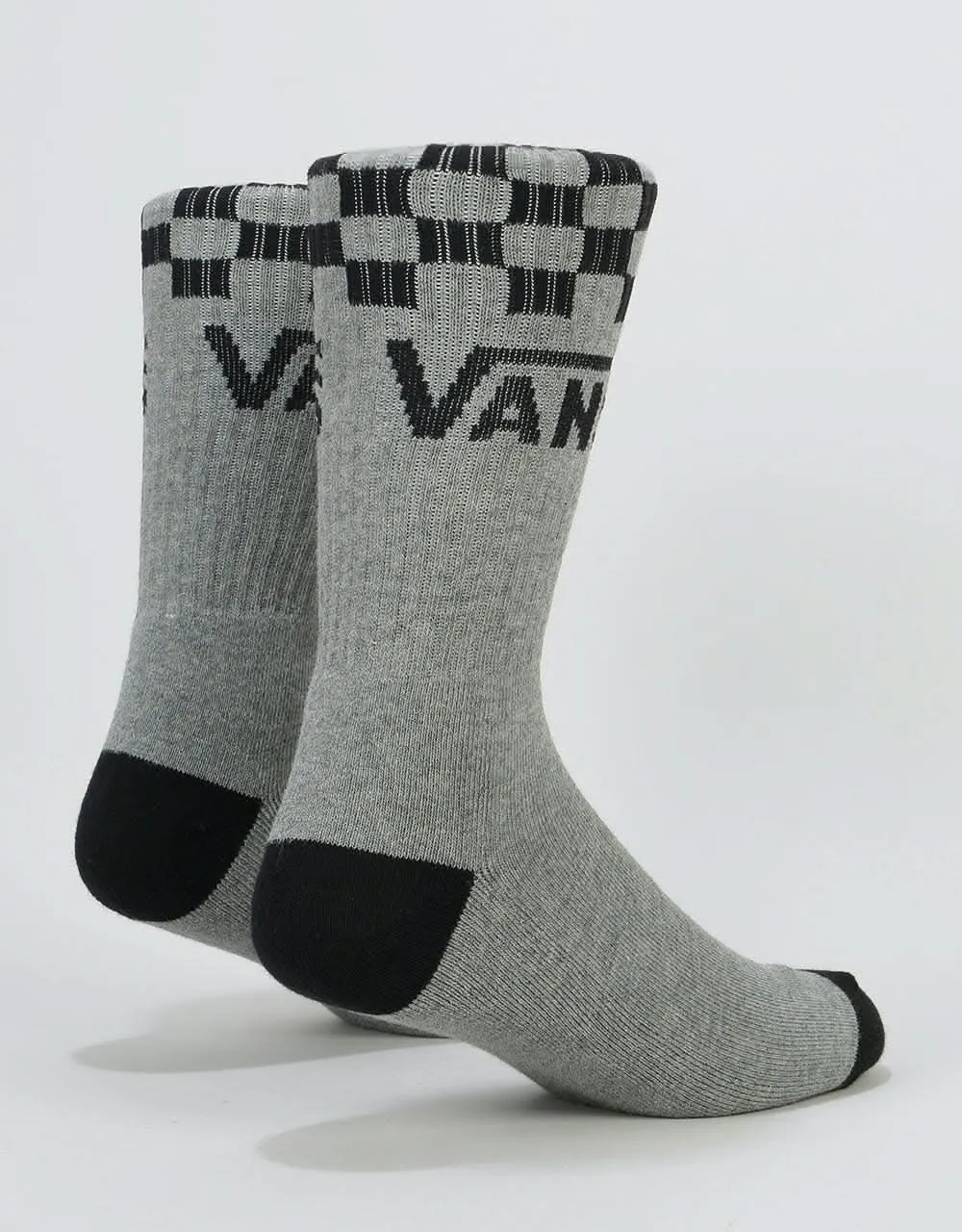 Vans Checker Vans Crew Socks - Heather Grey