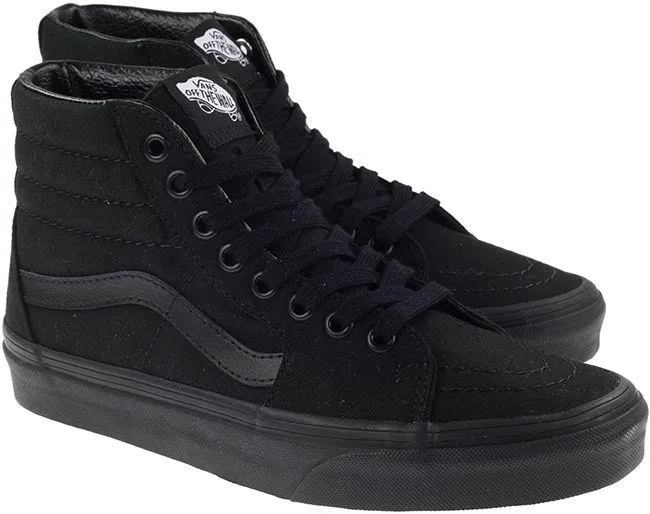 Vans Trainers Womens Sk8 Hi Canvas Black Black