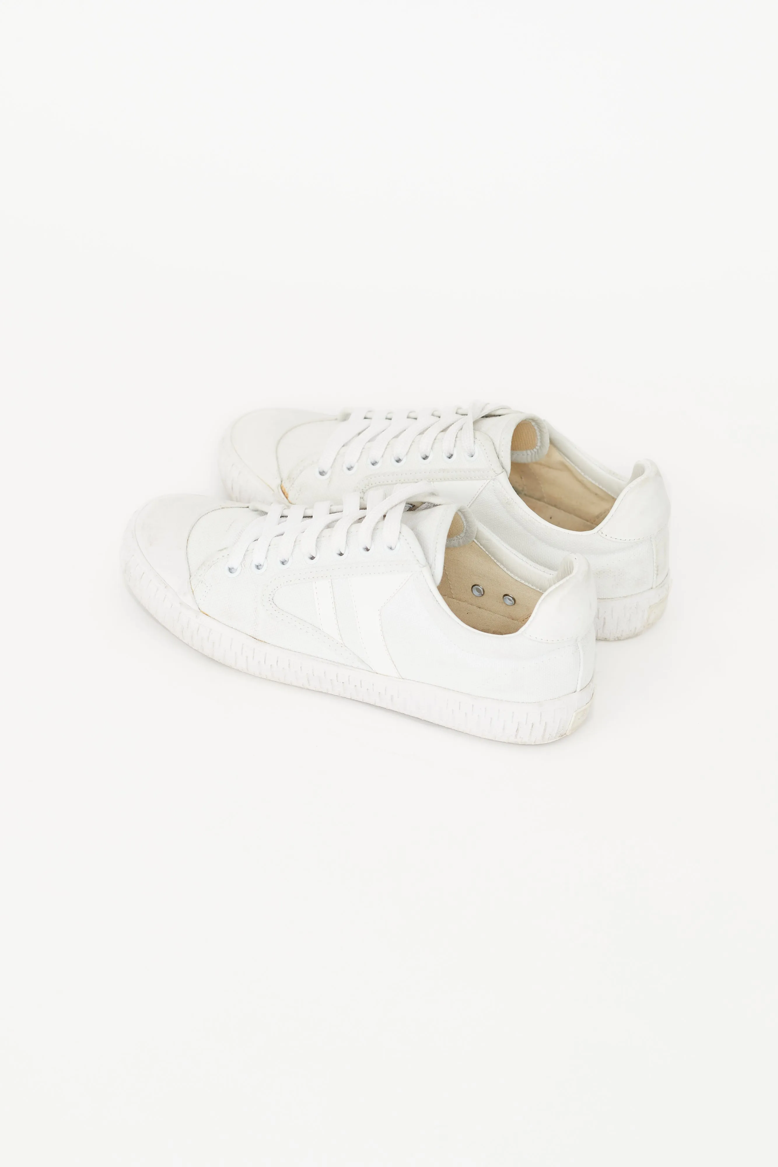 White Canvas Plimsoll Sneaker