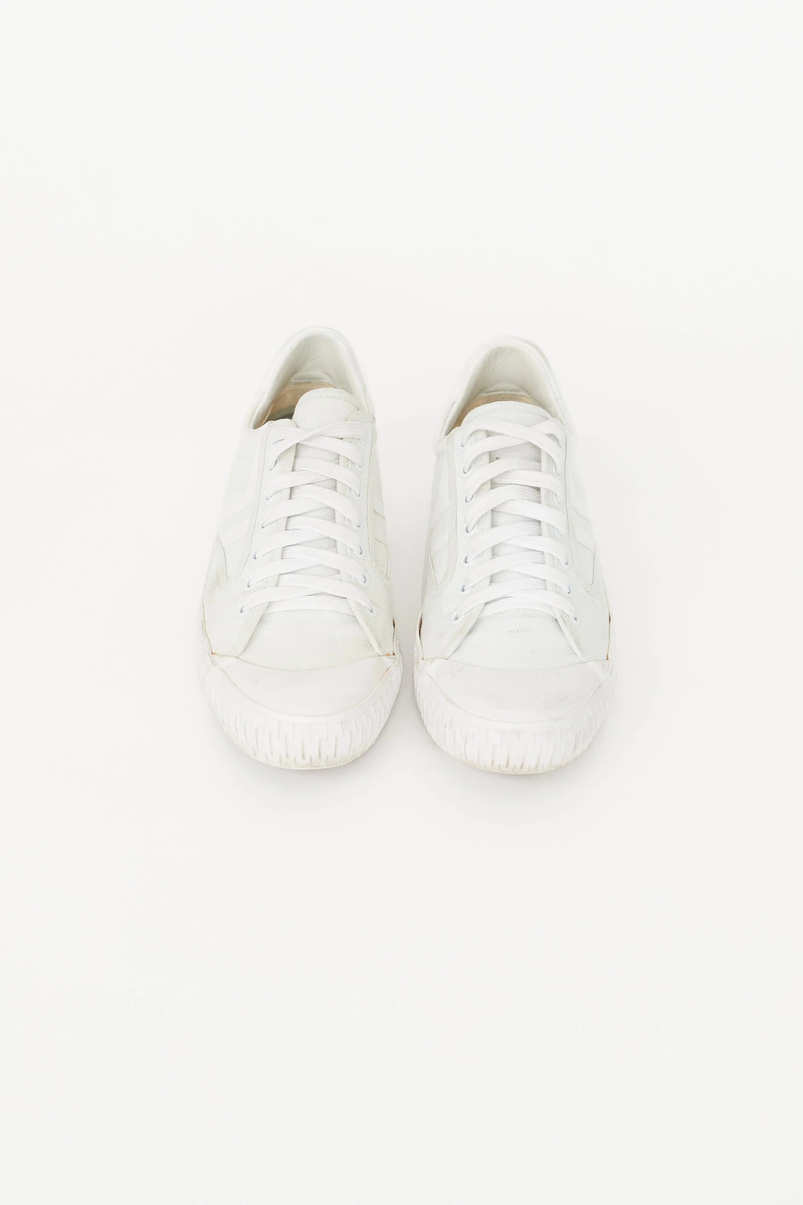 White Canvas Plimsoll Sneaker