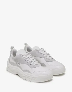 White Gumboy Calf & Suede Leather Trainers