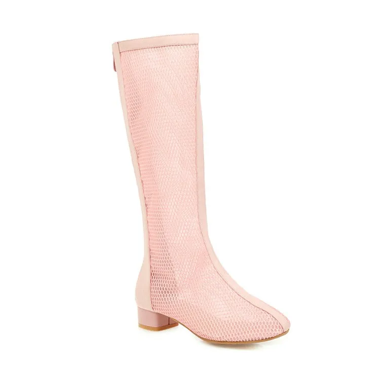 Womens' Heels Mesh Knee High Boots