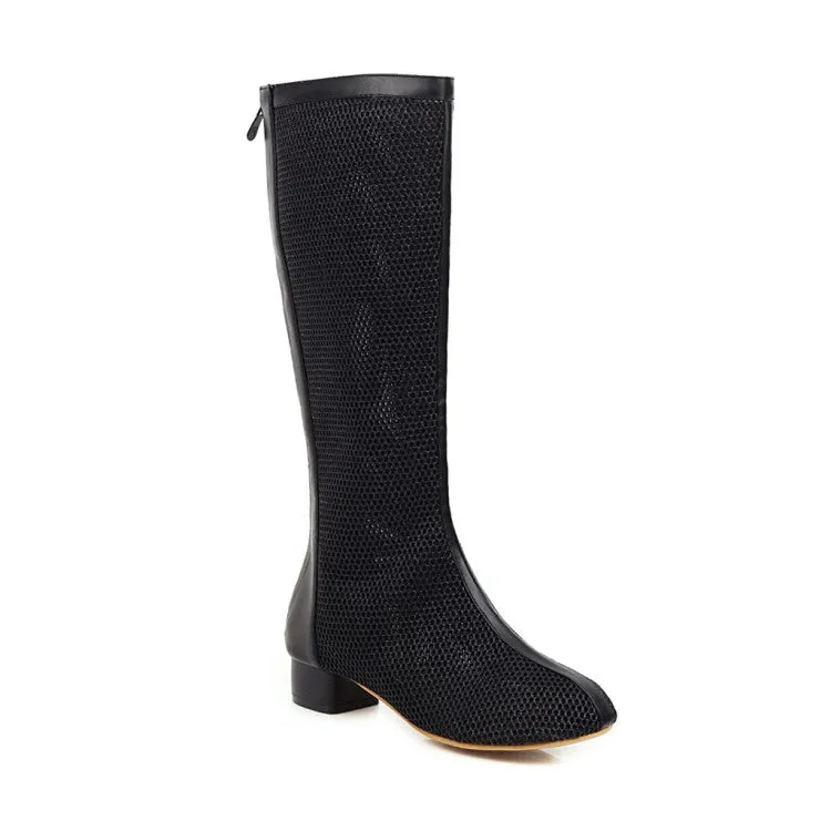 Womens' Heels Mesh Knee High Boots