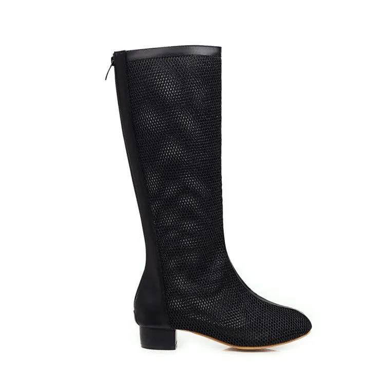 Womens' Heels Mesh Knee High Boots