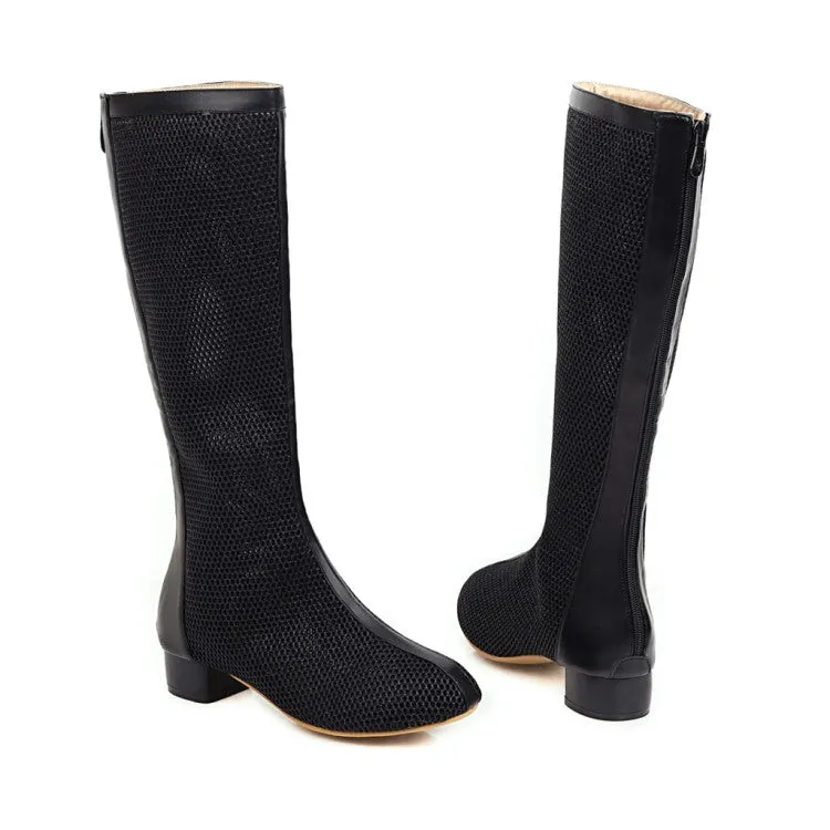 Womens' Heels Mesh Knee High Boots