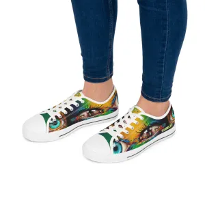 Women's Low Top Sneakers Psychedelic Vibrant Eyes 004