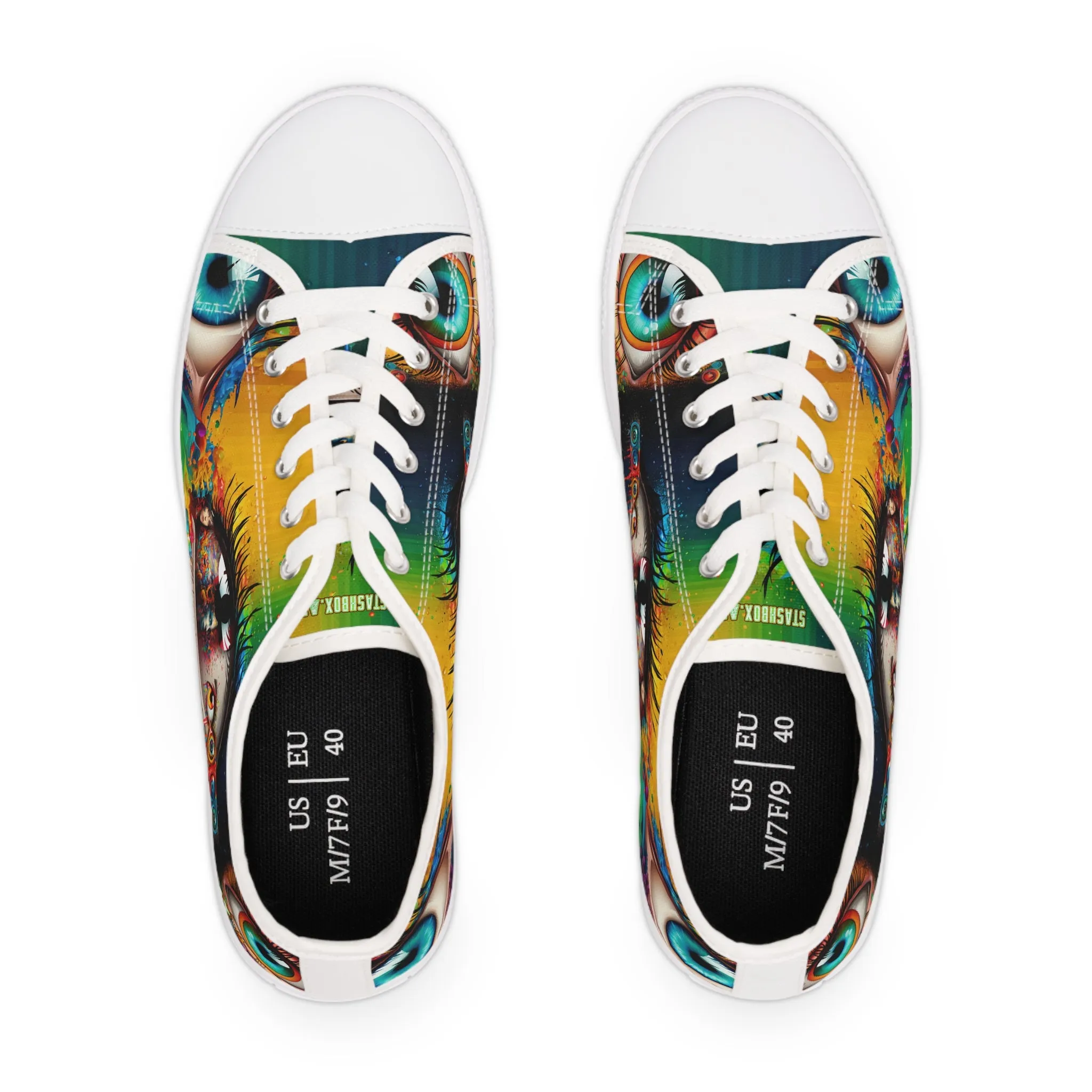 Women's Low Top Sneakers Psychedelic Vibrant Eyes 004