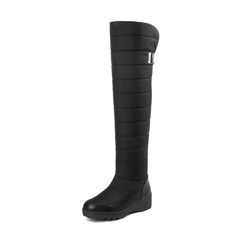 Women's Wedge Heels Down Knee High Boots for Winter