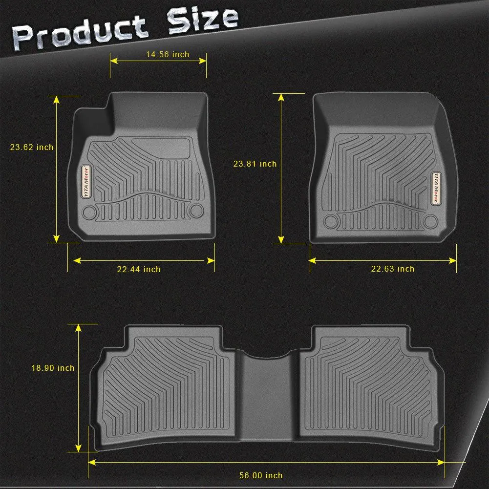 YITAMOTOR® Floor Mats Floor Liners For 2016-2024 Chevrolet Malibu 1st 2nd Row Heavy Duty Rubber All Weather Protection