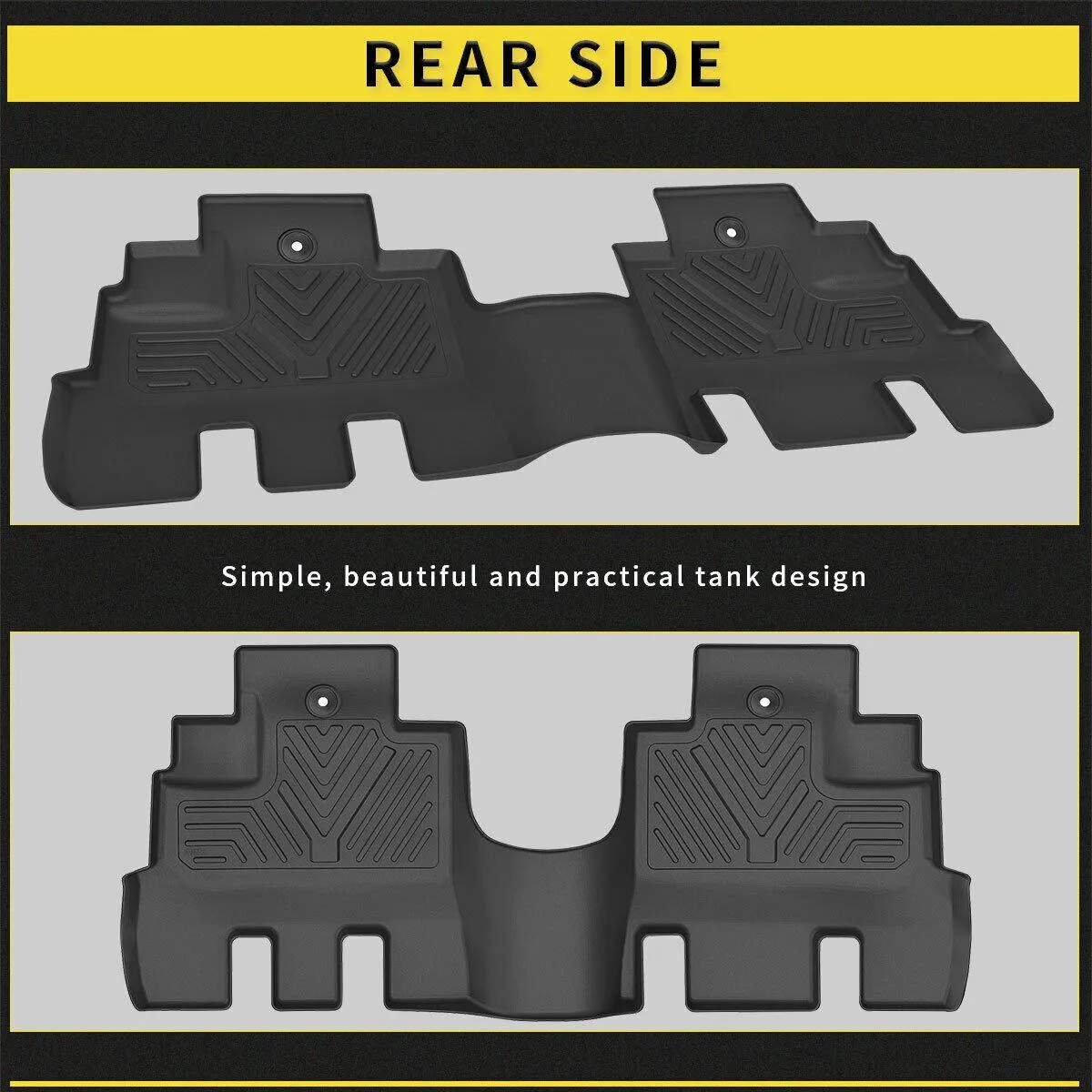 YITAMOTOR® Floor Mats Floor Liners For Jeep Wrangler JK Unlimited 2014-2018, 1st & 2nd Row All Weather Protection